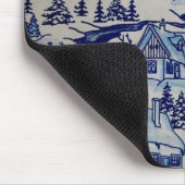 ヴィンテージブルークリスマスホリデービレッジ マウスパッド (コーナー)