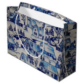 ヴィンテージブルークリスマスホリデービレッジ ラージペーパーバッグ (裏面アングル)