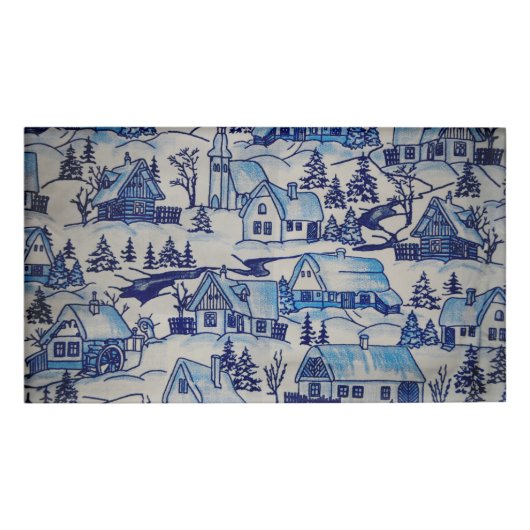 ヴィンテージブルークリスマスホリデービレッジ 名札 (正面)