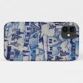 ヴィンテージブルークリスマスホリデービレッジ Case-Mate iPhoneケース (裏面(横))