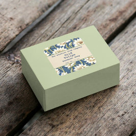 ヴィンテージブルークリームフローラせっけん化粧品ラベル1 スクエアシール