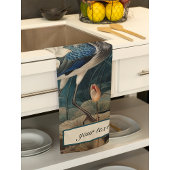 ヴィンテージブルークレーンのカスタマイズ キッチンタオル