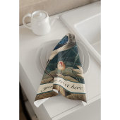 ヴィンテージブルークレーンのカスタマイズ キッチンタオル