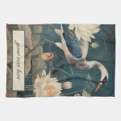 ヴィンテージブルークレーンのカスタマイズ キッチンタオル (横)