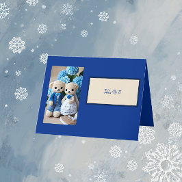 ヴィンテージブルークロシェ対テーブル番号カード サンキューカード