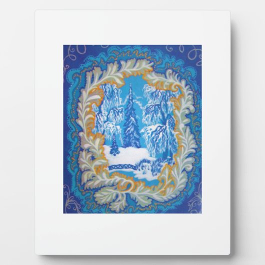 ヴィンテージブルーク素晴らしリスマス冬のワンダーランド フォトプラーク (正面)