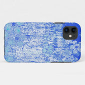 ヴィンテージブルーグランジフローラ壁の背景 Case-Mate iPhoneケース (裏面(横))