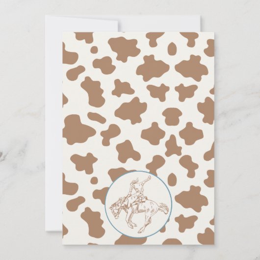 ヴィンテージブルーグリーンカウボーイファーストRodeo 1st誕生日 招待状 (裏面)