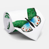 ヴィンテージブルーグリーンバタフライイラストレーション ネクタイ (ロール)