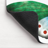 ヴィンテージブルーグリーンバタフライイラストレーション マウスパッド (コーナー)