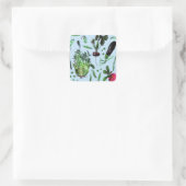 ヴィンテージブルーグリーンベジタブルガーデンウォーター色 スクエアシール (バッグ)