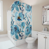 ヴィンテージブルーグレーシャワーカーテン シャワーカーテン (インサイチュ)