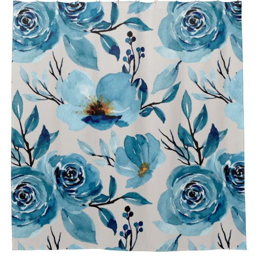 ヴィンテージブルーグレーシャワーカーテン シャワーカーテン (正面)