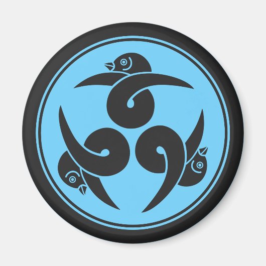 ヴィンテージブルーグレースリーゲーゼンジャパンモンオリエンタル マグネット (正面)