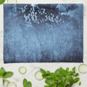 ヴィンテージブルーグレーププラスター キッチンタオル (折り畳み)