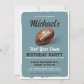ヴィンテージブルーサッカーの最初の誕生日パーティー 招待状 (正面)