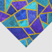 ヴィンテージブルーシェードと金ゴールド幾何学模様 薄葉紙 (詳細)