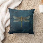 ヴィンテージブルーシチュラルミスティックトンボ クッション (ブランケット)