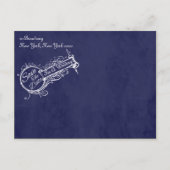 ヴィンテージブルーシャルボード日付の保存 案内ポストカード (裏面)