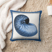 ヴィンテージブルーシャンバードナウチラスシェルピロー クッション (ブランケット)