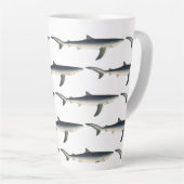 ヴィンテージブルーシャーク、水中競技海マリンライフ カフェラテマグ (右アングル)