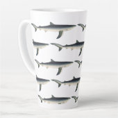 ヴィンテージブルーシャーク、水中競技海マリンライフ カフェラテマグ (左アングル)