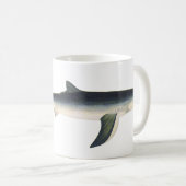 ヴィンテージブルーシャーク、水中競技海マリンライフ コーヒーマグカップ (正面右)