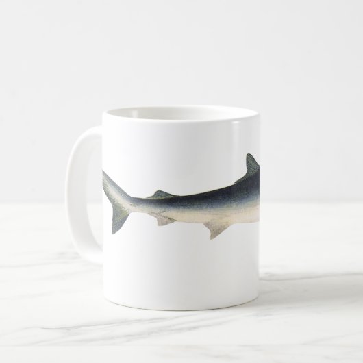 ヴィンテージブルーシャーク、水中競技海マリンライフ コーヒーマグカップ (正面左)