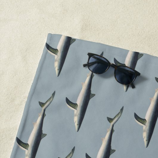 ヴィンテージブルーシャーク、水中競技海マリンライフ ビーチタオル (インサイチュ)