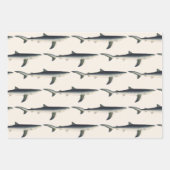 ヴィンテージブルーシャーク、水中競技海マリンライフ ラッピングペーパーシート (正面2)