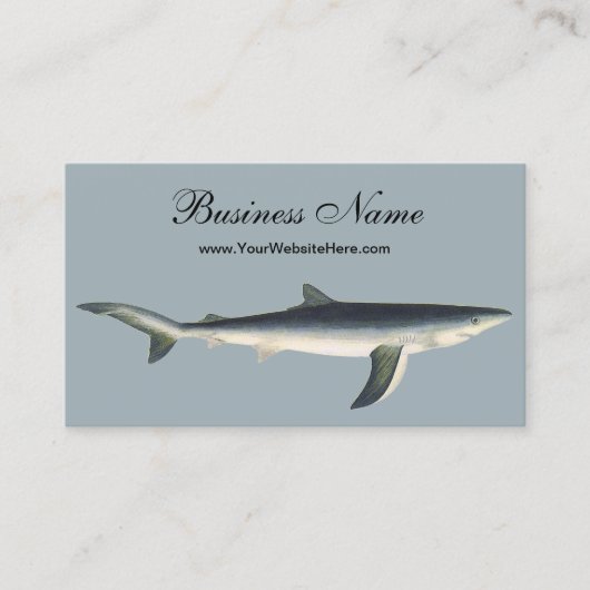 ヴィンテージブルーシャーク、水中競技海マリンライフ 名刺 (正面)