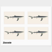 ヴィンテージブルーシャーク、水中競技海マリンライフ 長方形シール (シート)