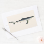 ヴィンテージブルーシャーク、水中競技海マリンライフ 長方形シール (封筒)