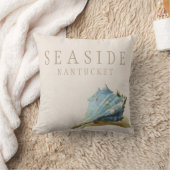 ヴィンテージブルーシーシェルシーサイドナンタケットピロー クッション (ブランケット)