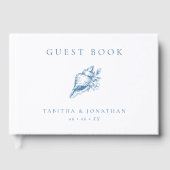ヴィンテージブルーシーシェルビーチ結婚式 ゲストブック (正面)