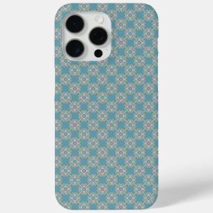 ヴィンテージブルージオメトリパターンiPhoneケース iPhone 15 Pro Maxケース