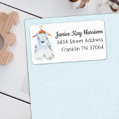 ヴィンテージブルージャンオーバーールボーイベビーシャワーアドレス ラベル