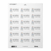 ヴィンテージブルージャンオーバーールボーイベビーシャワーアドレス ラベル (フルシート)