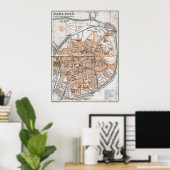 ヴィンテージブルージュの地図（1905年） ポスター (ホームオフィス)