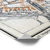 ヴィンテージブルージュの地図（1905年） ポスター (角)