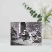 ヴィンテージブルージュベルギーレースメーカー（旧女性） ポストカード (スタンド正面)