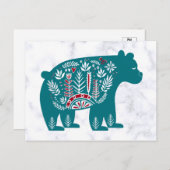 ヴィンテージブルースカンジナビアベア ポストカード (正面/裏面)