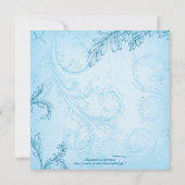 ヴィンテージブルースクロールリーフの招待 招待状 (裏面)