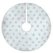 ヴィンテージブルースターズオンホワイトホリデーツリースカート ブラッシュドポリエステルツリースカート (正面)