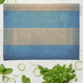 ヴィンテージブルーストライプのデッキチェアカバー キッチンタオル (折り畳み)