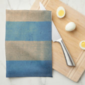 ヴィンテージブルーストライプのデッキチェアカバー キッチンタオル (四つ折り)