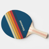 ヴィンテージブルーストライプのレインボー 卓球ラケット (横)