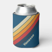 ヴィンテージブルーストライプのレインボー 缶クーラー (缶正面)