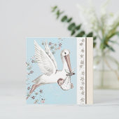 ヴィンテージブルーストークベビーシャワー 招待状 (スタンド正面)