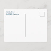 ヴィンテージブルースノーフレーククリスマスフォト シーズンポストカード (裏面)